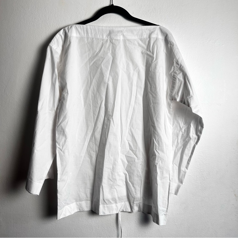 J.Crew Ciel Top in Cotton Poplin White XS w belt NEW! - Picture 12 of 13